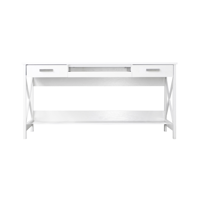 Saint Birch Alaska Wood 59.5 Inches Writing Desk in White