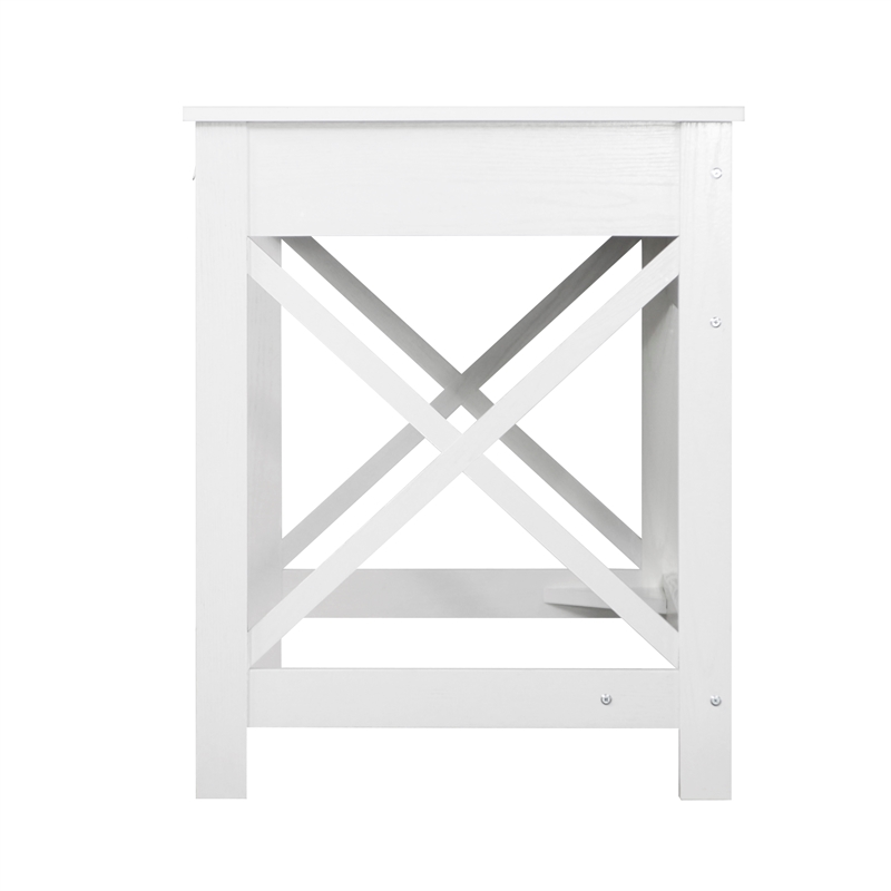 Saint Birch Alaska Contemporary Wood 47 inches Wrinting Desk in White