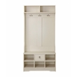 Saint Birch Hawksbury Wood Hall Tree and Shoe Bench in Antique White