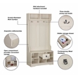 Saint Birch Hawksbury Wood Hall Tree and Shoe Bench in Antique White