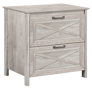 Saint Birch Megan Wood 2 drawer Lateral Filing Cabinet in Washed Gray