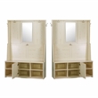 Saint Birch Salisbury Wood Hall Tree and Shoe Bench in  Antique White