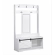 Sanit Birch Hawksbury Transitional White Hall Tree & Shoe Bench