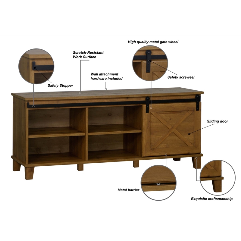 Saint Birch Austin Farmhouse Old Pine TV Stand