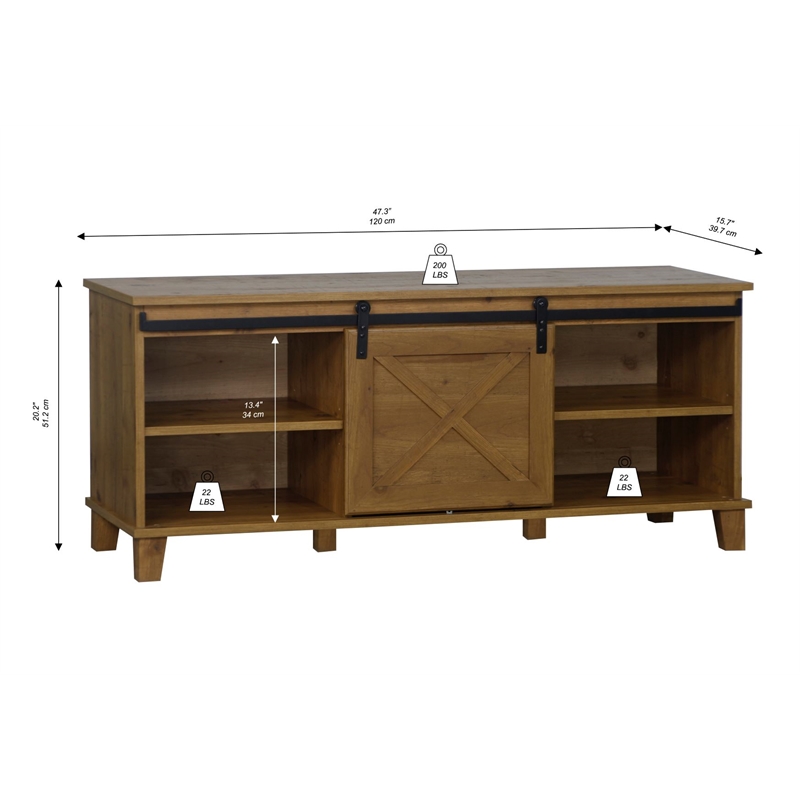 Saint Birch Austin Farmhouse Old Pine TV Stand