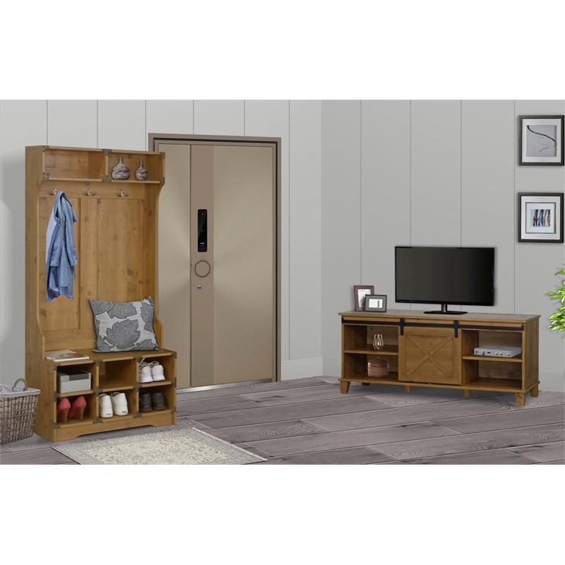 Saint Birch Austin Farmhouse Old Pine TV Stand