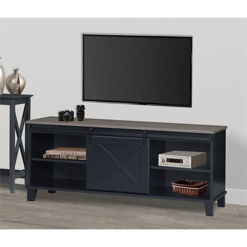 Saint Birch Austin Farmhouse Black TV Stand