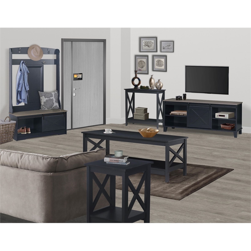 Saint Birch Austin Farmhouse Black TV Stand