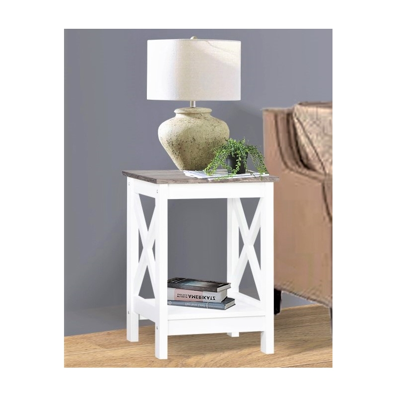Saint Birch Lambert Modern Farmhouse White End Table