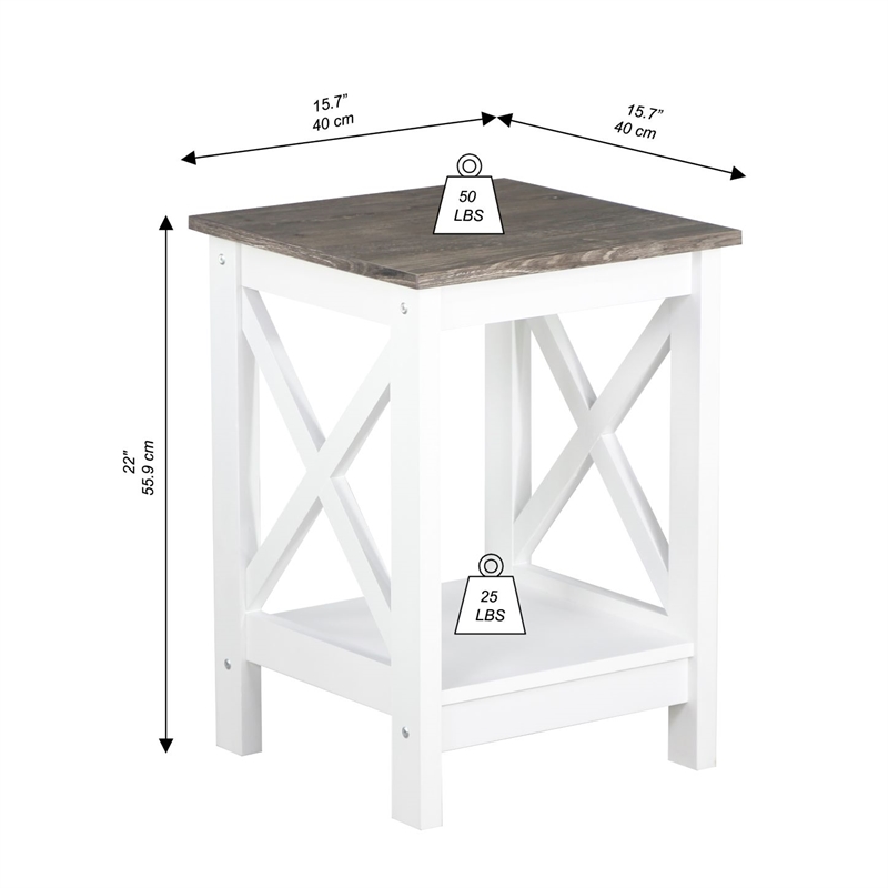 Saint Birch Lambert Modern Farmhouse White End Table