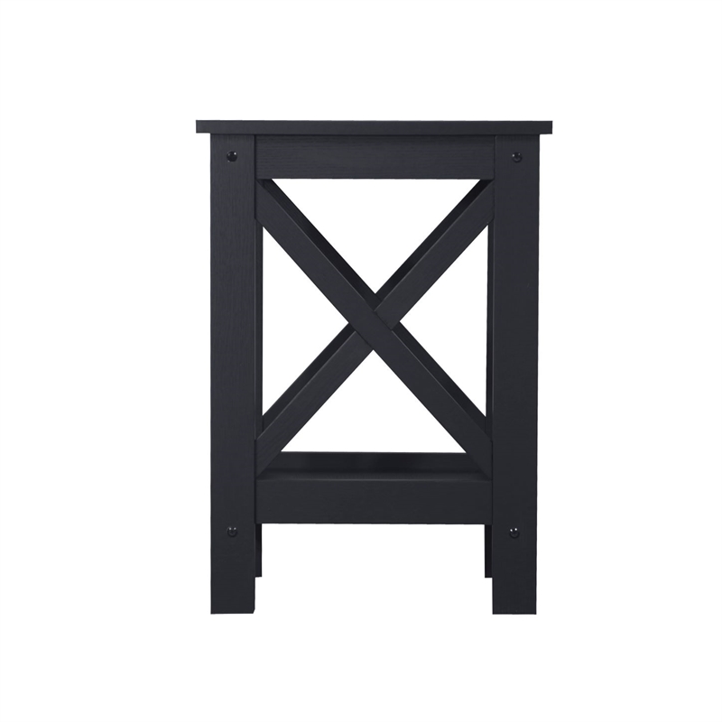 Saint Birch Lambert Modern Farmhouse Black Oak End Table