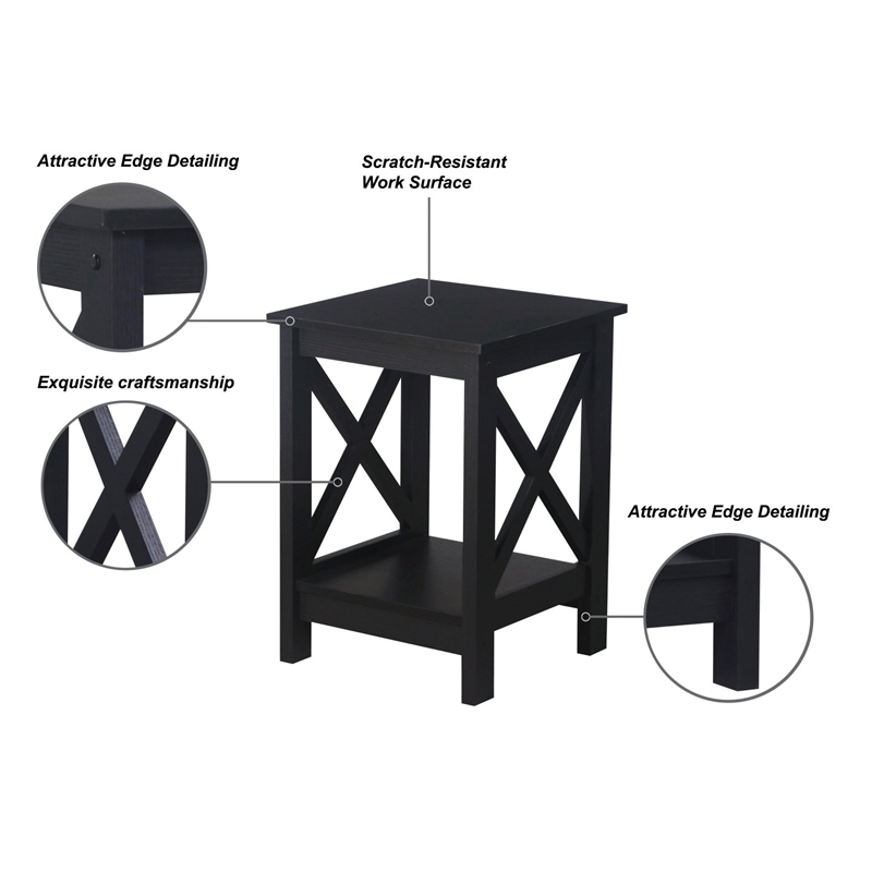 Saint Birch Lambert Modern Farmhouse Black Oak End Table
