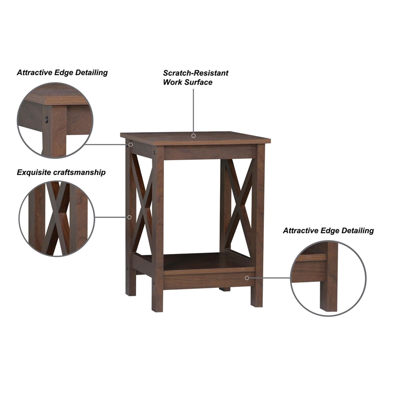 Saint Birch Lambert Modern Farmhouse Rosewood Grain End Table