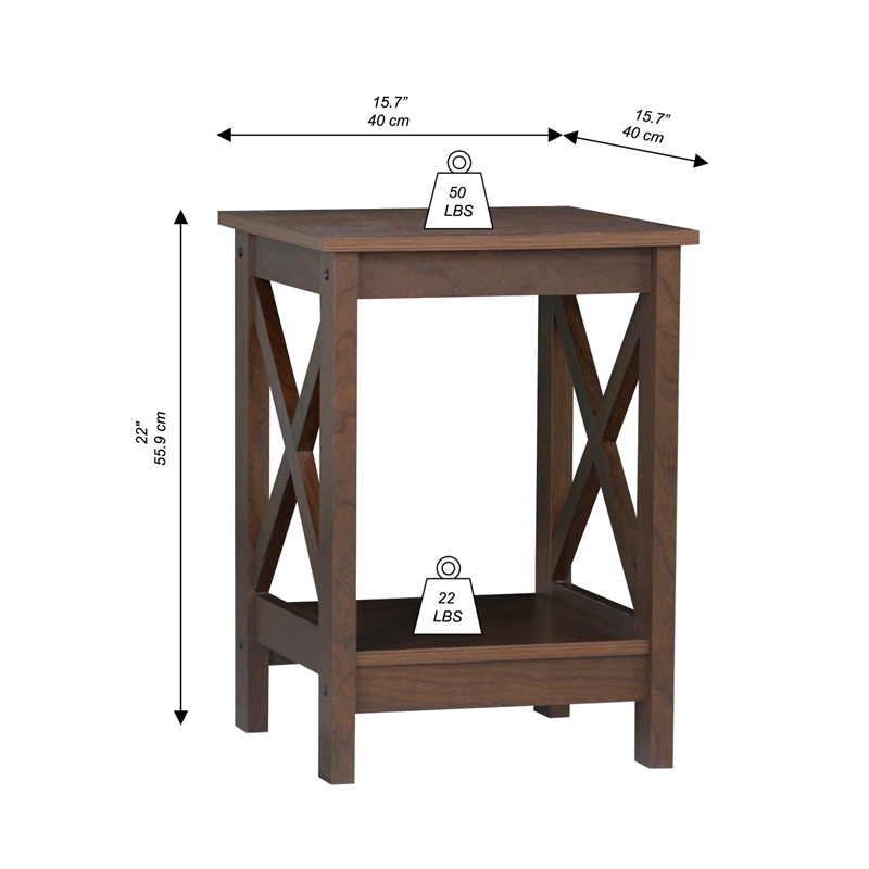 Saint Birch Lambert Modern Farmhouse Rosewood Grain End Table