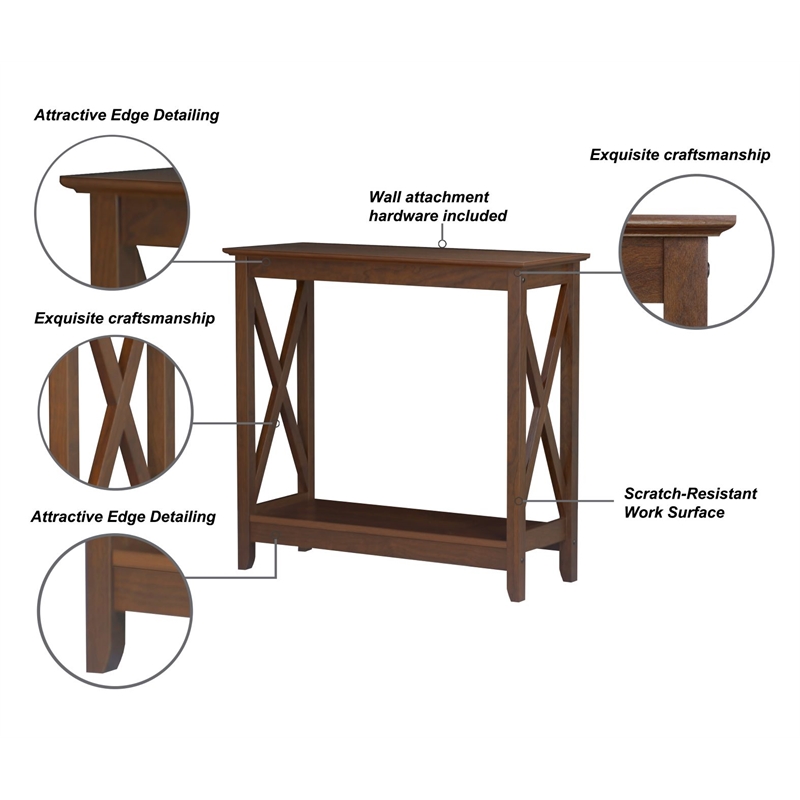 Saint Birch Lambert Modern Farmhouse Rosewood Grain Console Table