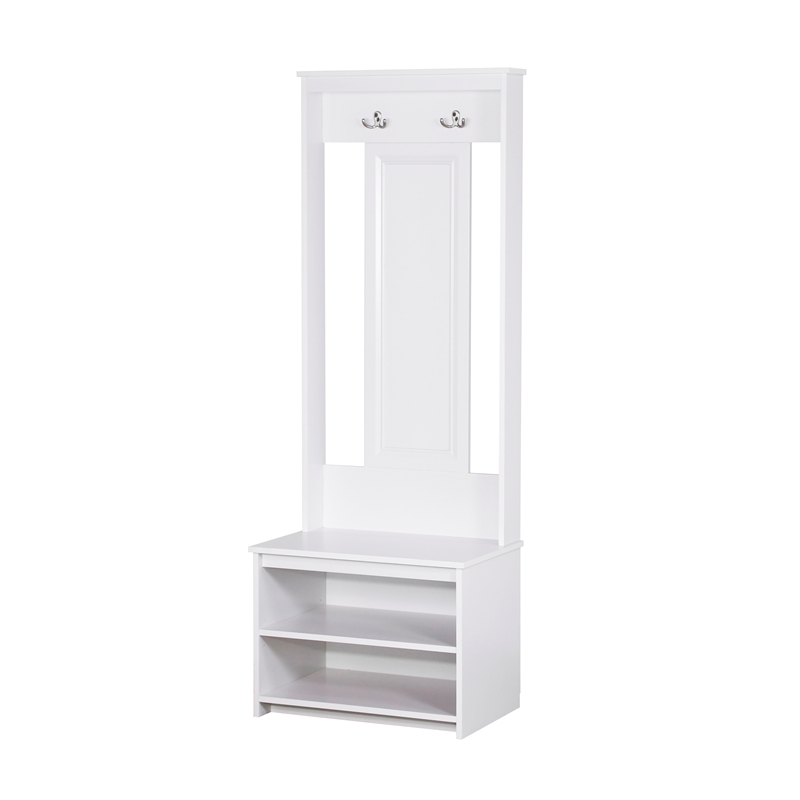 Saint Birch Lambert Casual Contemporary White Hall Tree and Shoe Bench