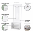 Saint Birch Lambert Casual Contemporary White Hall Tree and Shoe Bench