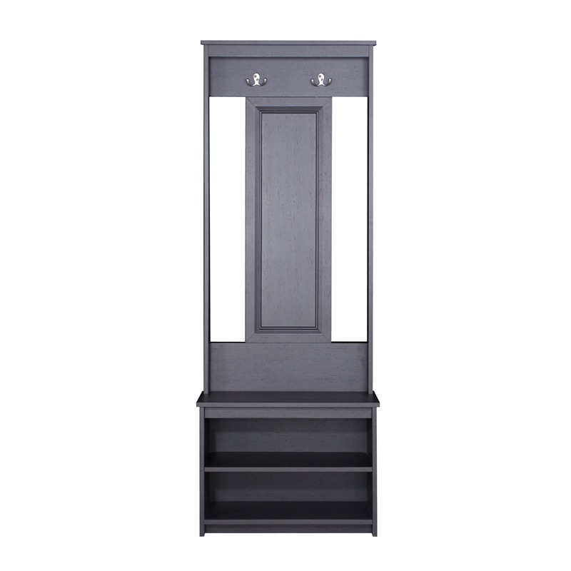 Saint Birch Lambert Casual Contemporary Antique Black Hall Tree and Shoe Bench