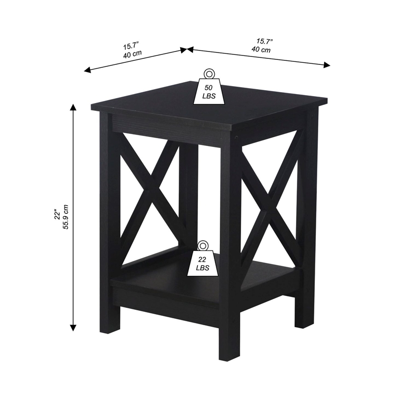 Saint Birch Lambert Modern Farmhouse 3-Piece Black Oak Table Set
