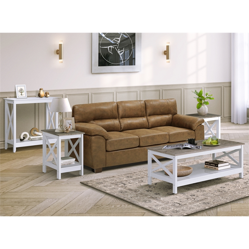 Saint Birch Lambert Modern Farmhouse 4-Piece White Table Set
