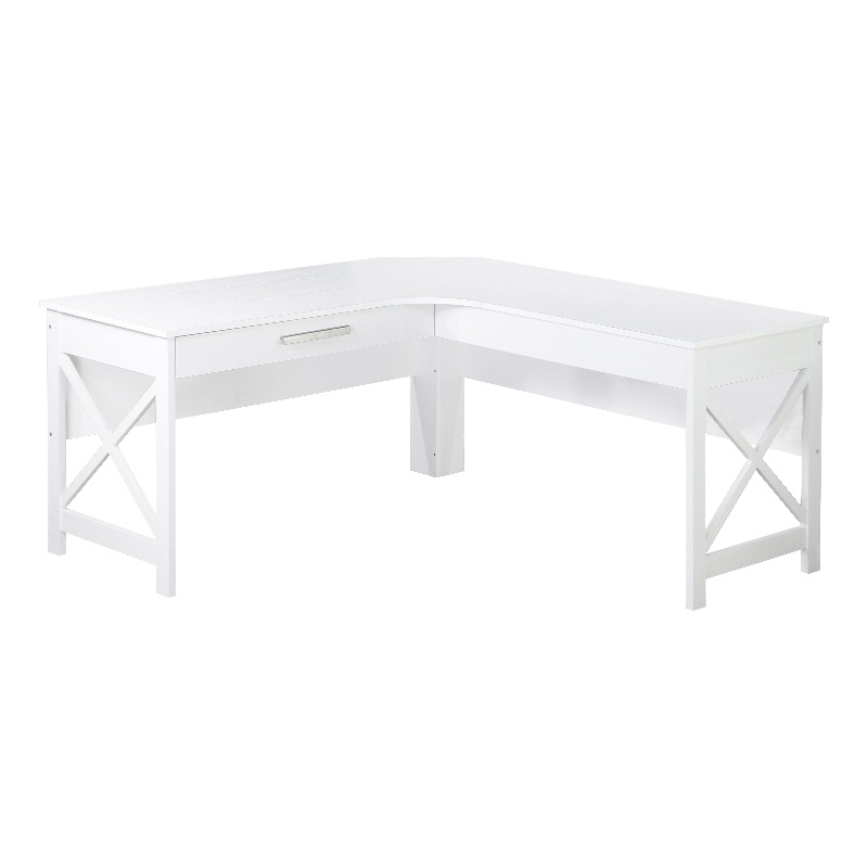 Saint Birch Alaska Modern Farmhouse L-Shaped Desk with Drawer