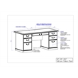 Saint Birch Azuela Espresso 65 Inches Executive Desk