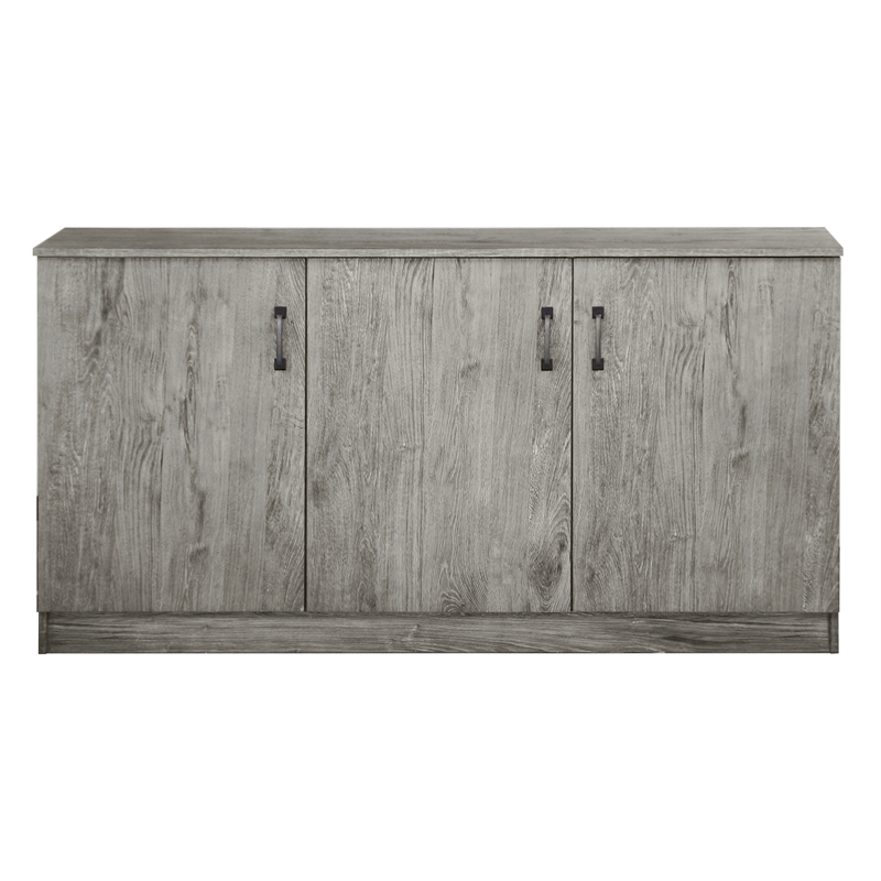 Saint Birch Alaska 3-Door Credenza Storage Cabinet in Gray Oak