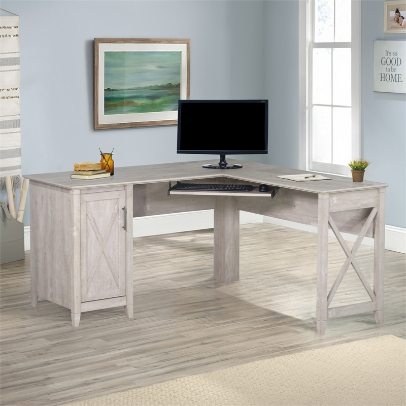 Saint Birch Oxford Engineered Wood Farmhouse L Desk in Gray