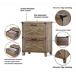 Saint Birch Oxford 2-Drawer Engineered Wood Lateral Filing Cabinet in Rustic Oak