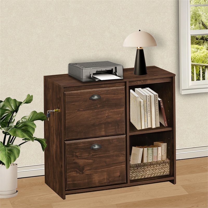 Saint Birch Elma 2-Drawer Modern Wood File Cabinet in Brown Rustic Oak