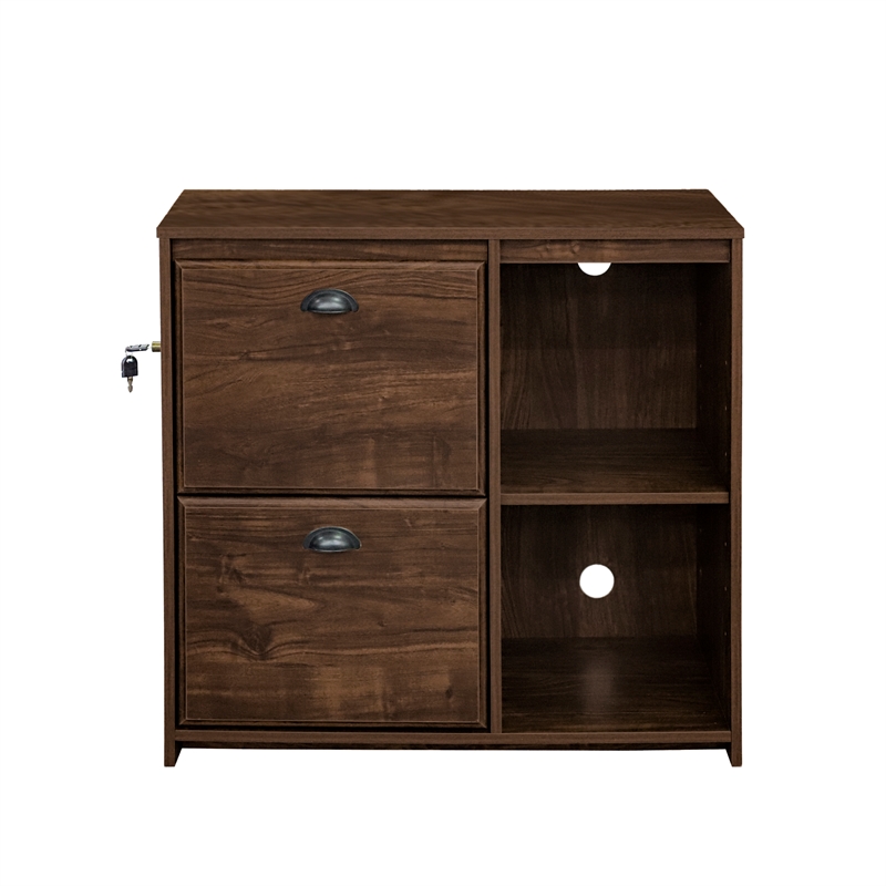 Saint Birch Elma 2-Drawer Modern Wood File Cabinet in Brown Rustic Oak