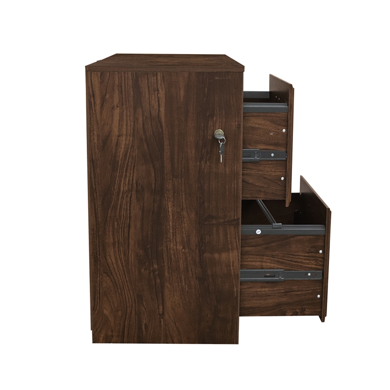 Saint Birch Elma 2-Drawer Modern Wood File Cabinet in Brown Rustic Oak