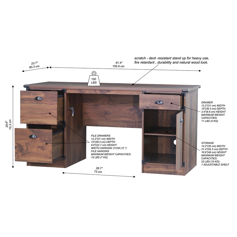 Saint Birch Engineered Wood Contemporary 2 Door Storage in Dark Walnut