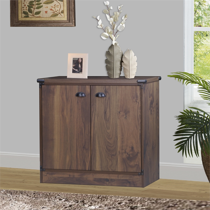 Saint Birch Engineered Wood Contemporary 2 Door Storage in Dark Walnut