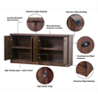 Saint Birch Engineered Wood Contemporary Credenza File Cabinet in Dark Walnut