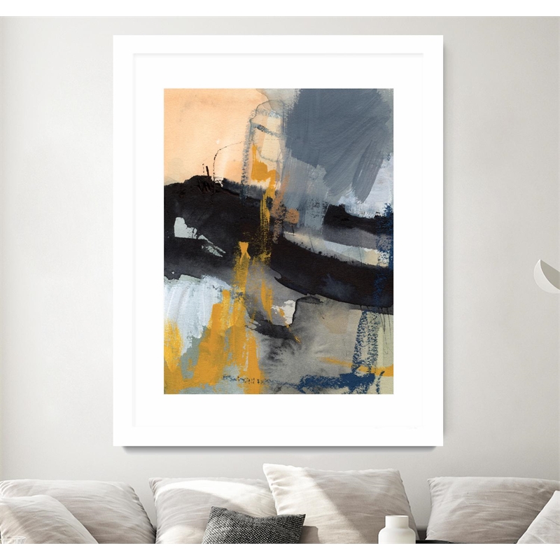 Giant Art 30x40 Incite I Matted and Framed in Yellow
