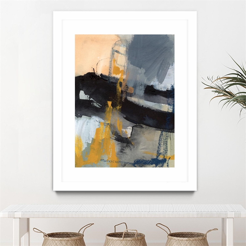 Giant Art 30x40 Incite I Matted and Framed in Yellow