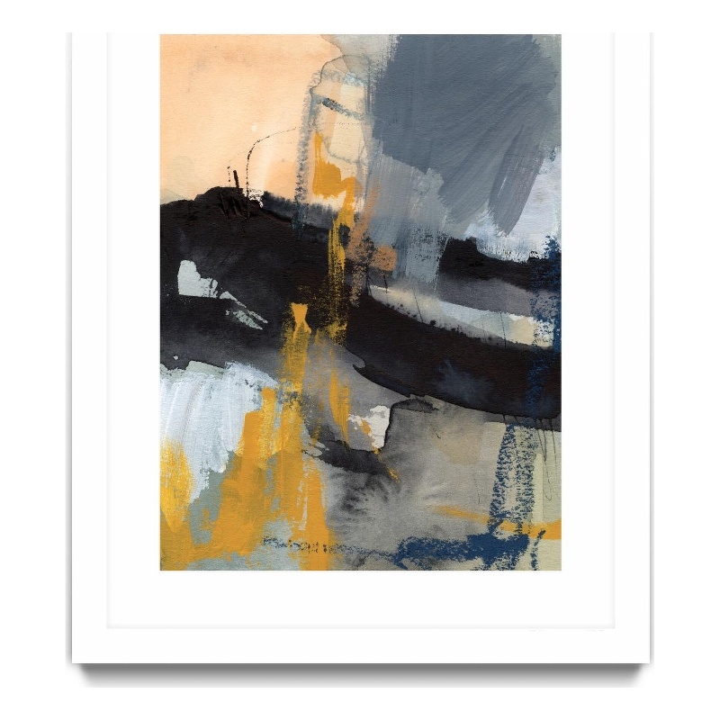 Giant Art 30x40 Incite I Matted and Framed in Yellow