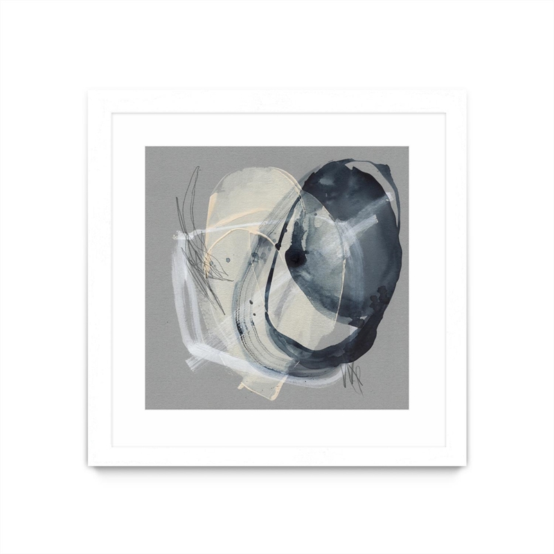 Giant Art 30x30 Tandem Loops II Matted and Framed in White