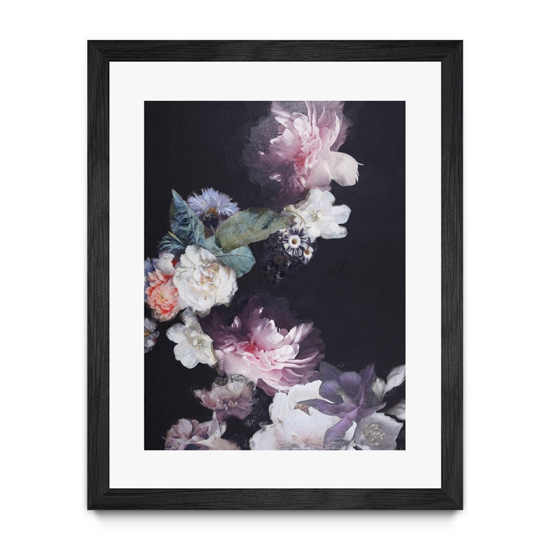 Giant Art 24x32 Purple Blossom 1 Matted and Framed in Pink