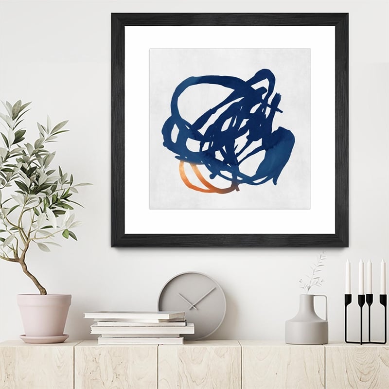 Giant Art 36x36 Luminous Orange II Matted and Framed in White