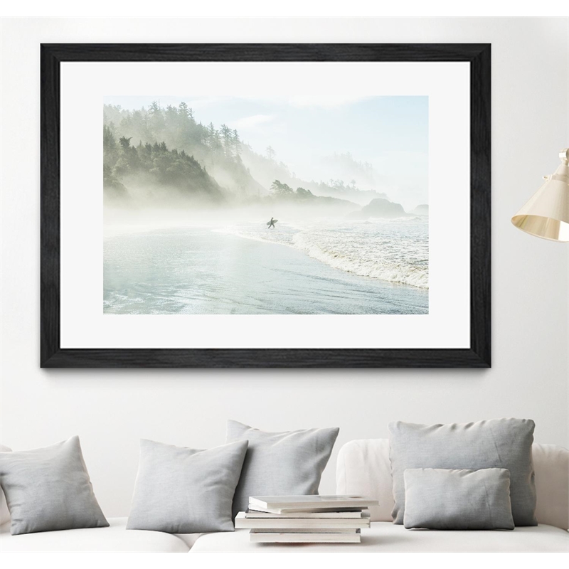 Giant Art 36x24 Suhrie - Catching the Morning Surf Matted and Framed in White