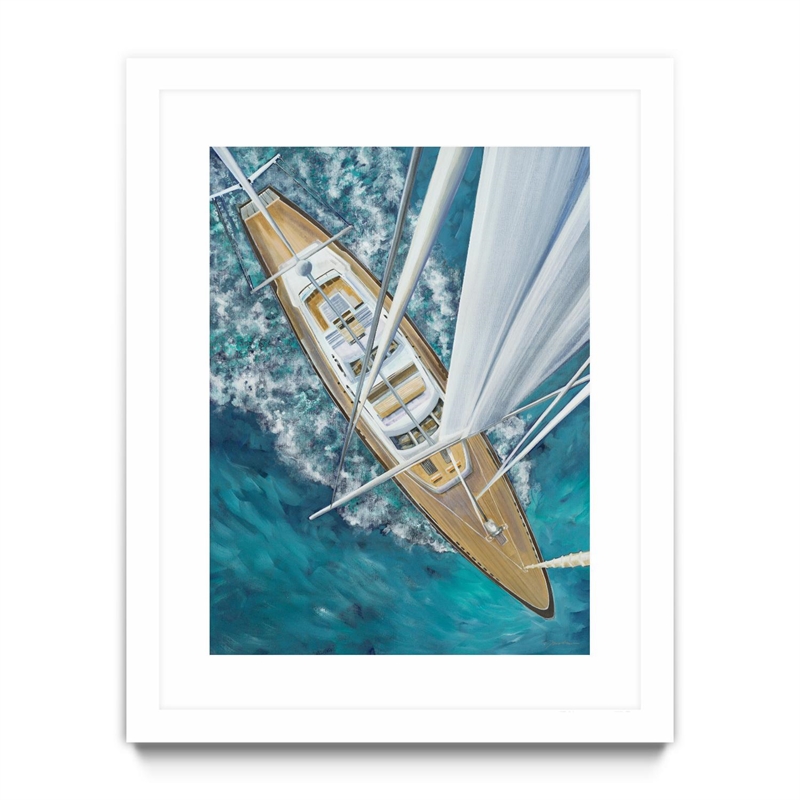 Giant Art 24x32 Sailing Around The World Matted and Framed in Pink