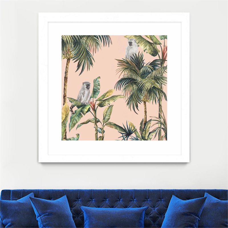 Giant Art 36x36 Tropicano I Matted and Framed in Multi-Color