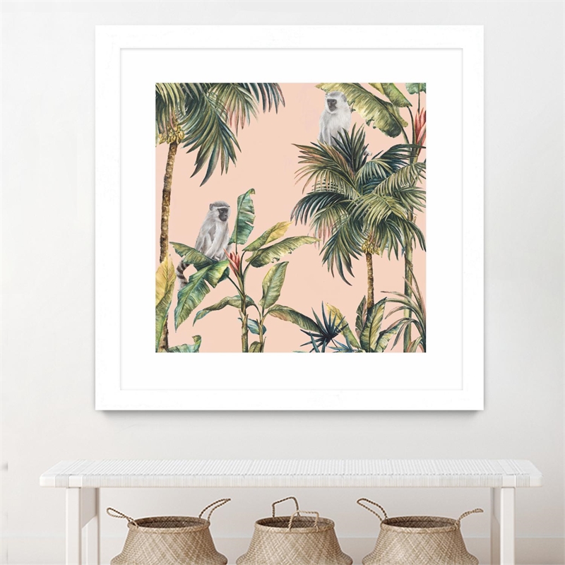 Giant Art 36x36 Tropicano I Matted and Framed in Multi-Color