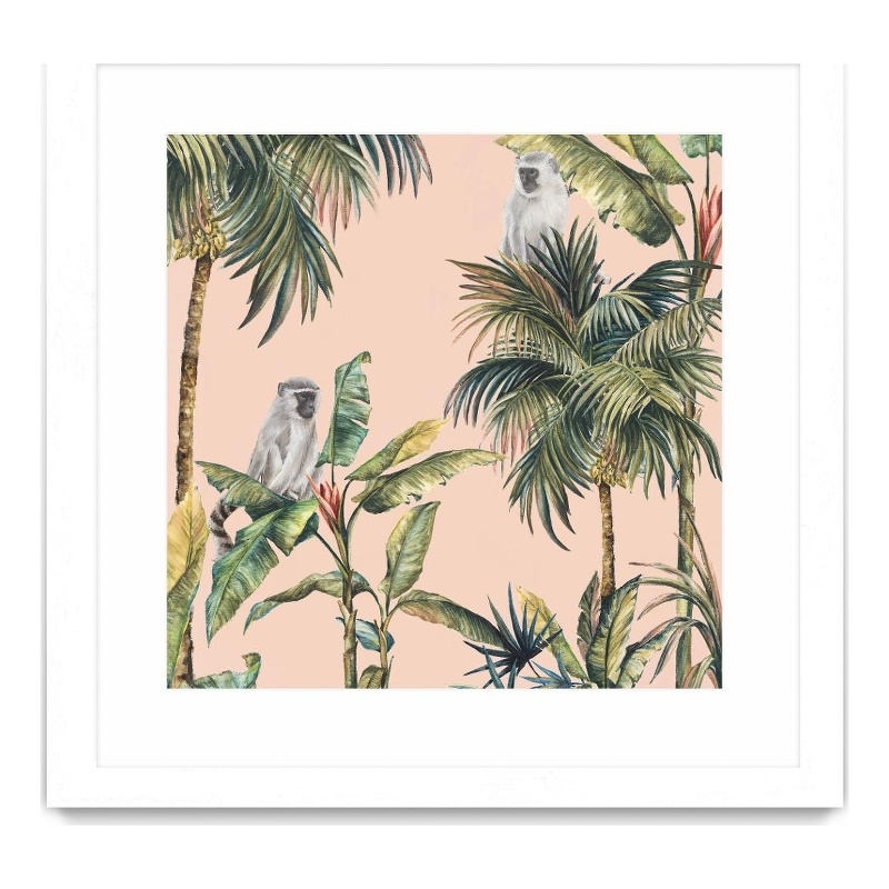 Giant Art 36x36 Tropicano I Matted and Framed in Multi-Color