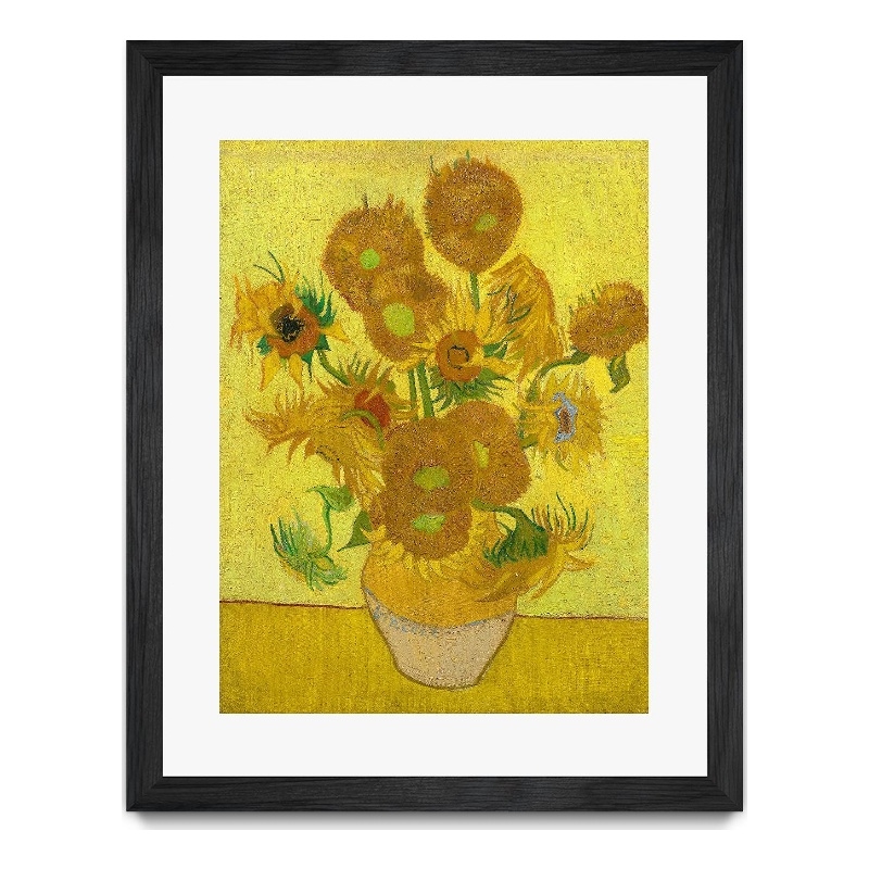 Giant Art 30x40 Sunflowers Matted and Framed in Multi-Color