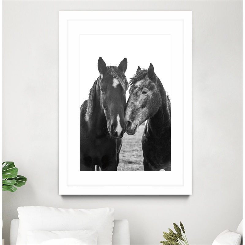 Giant Art 24x36 Good Friends Mane Matted and Framed in White