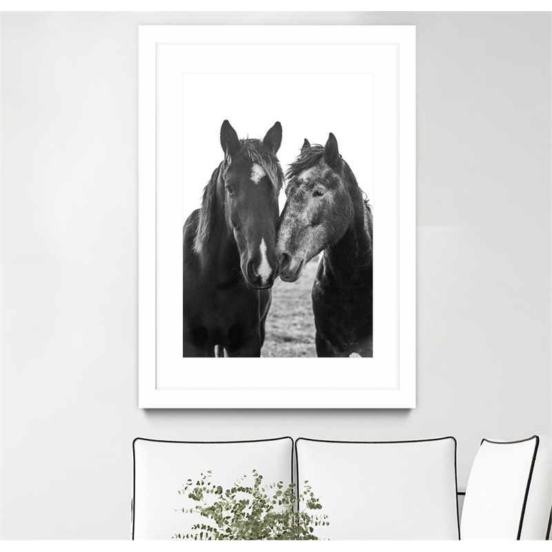 Giant Art 24x36 Good Friends Mane Matted and Framed in White