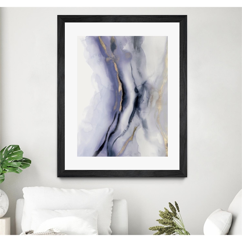 Giant Art 30x40 Blue Waters I Matted and Framed in Multi-Color